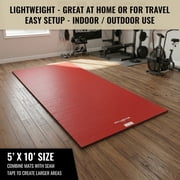 Dollamur 5x10x1.25 Wrestling Mat, Red, Workout, Exercise, Gymnastics, Yoga