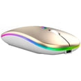 thumbnail image 1 of Souris d'Ordinateur, Souris LED Bluetooth Sans Fil 2.4G USB Ergonomique pour Gaming pour Ordinateur Portable Doré Bluetooth Double Mode Éclairage, 1 of 8