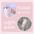 thumbnail image 2 of YAYA My First Travel Tumbler for Preschool & Kids 3+, Insulated Stainless Steel Tumbler with Reusable Silicone Straw & Spill-Proof Lid, Cup Holder Compatible, BPA-Free, 12oz, Plaid Bows, 2 of 8