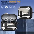 thumbnail image 2 of TECH CIRCLE Compatible with Samsung Galaxy Buds 3 Case & Galaxy Buds 3 Pro Case, Full Body Shockproof Rugged Secure Lock Clip Hard Shell Protection Camouflage Case with Carabiner,White, 2 of 11