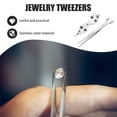 thumbnail image 2 of WHAMVOX 1 Set Heavy-duty Metal Tweezers Jewelry Craft Tweezers Beads Picking Tong, 2 of 8