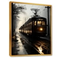 thumbnail image 2 of Designart "Twilight Train In Winter" Train Floater Framed Canvas Art Print, 2 of 5