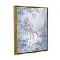 thumbnail image 3 of Stupell Unicorn Magical Forest Meadow Fairy Tales & Fantasy Painting Gold Floater Framed Art Print Wall Art, 3 of 6