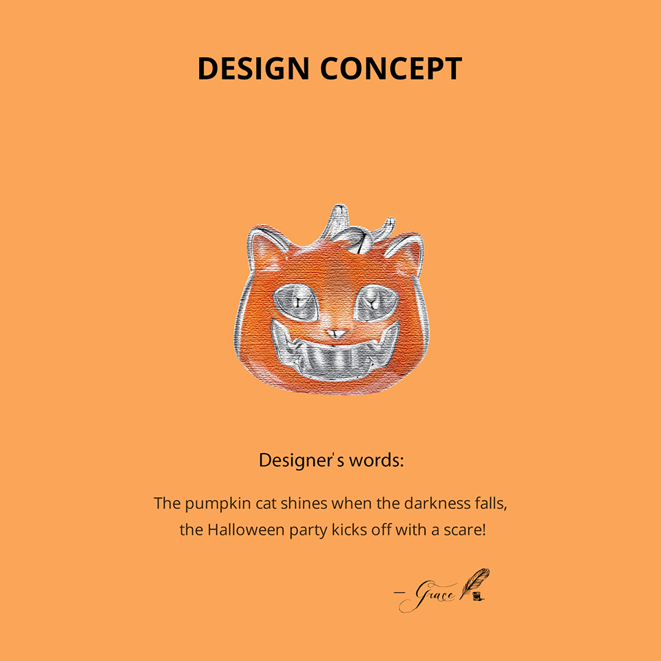 Halloween Luminous Pumpkin Cat Charm, Genuine 925 Sterling Silver Charm, Compatible with Most Charm Bracelet
