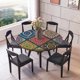 thumbnail image 3 of Nvzi Mantel redondo impermeable con respaldo de poliéster estilo bohemio para mesas de comedor o póquer, 120 cm/48 pulgadas de diámetro (estilo D), 3 of 4