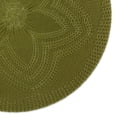thumbnail image 2 of Contemporary Home Living Woven Round Floral Placemats - 15" - Hunter Green - Set of 6, 2 of 3