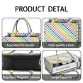 thumbnail image 4 of Large Capacity Tote Bag,Pastel Color Checkered Pattern Handbag Fashion Luxury Tote Bag,15.7"x13"x 5.1" Inches,Laptop Compatible, 4 of 6