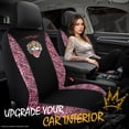 thumbnail image 6 of Ed Hardy Car Seat Covers, Fashion Leopard Print Front Seat Covers with Tiger Graphic, Universal Fit, Airbag Compatible for Cars, SUVs and Trucks Front Seats,Pink, 6 of 10