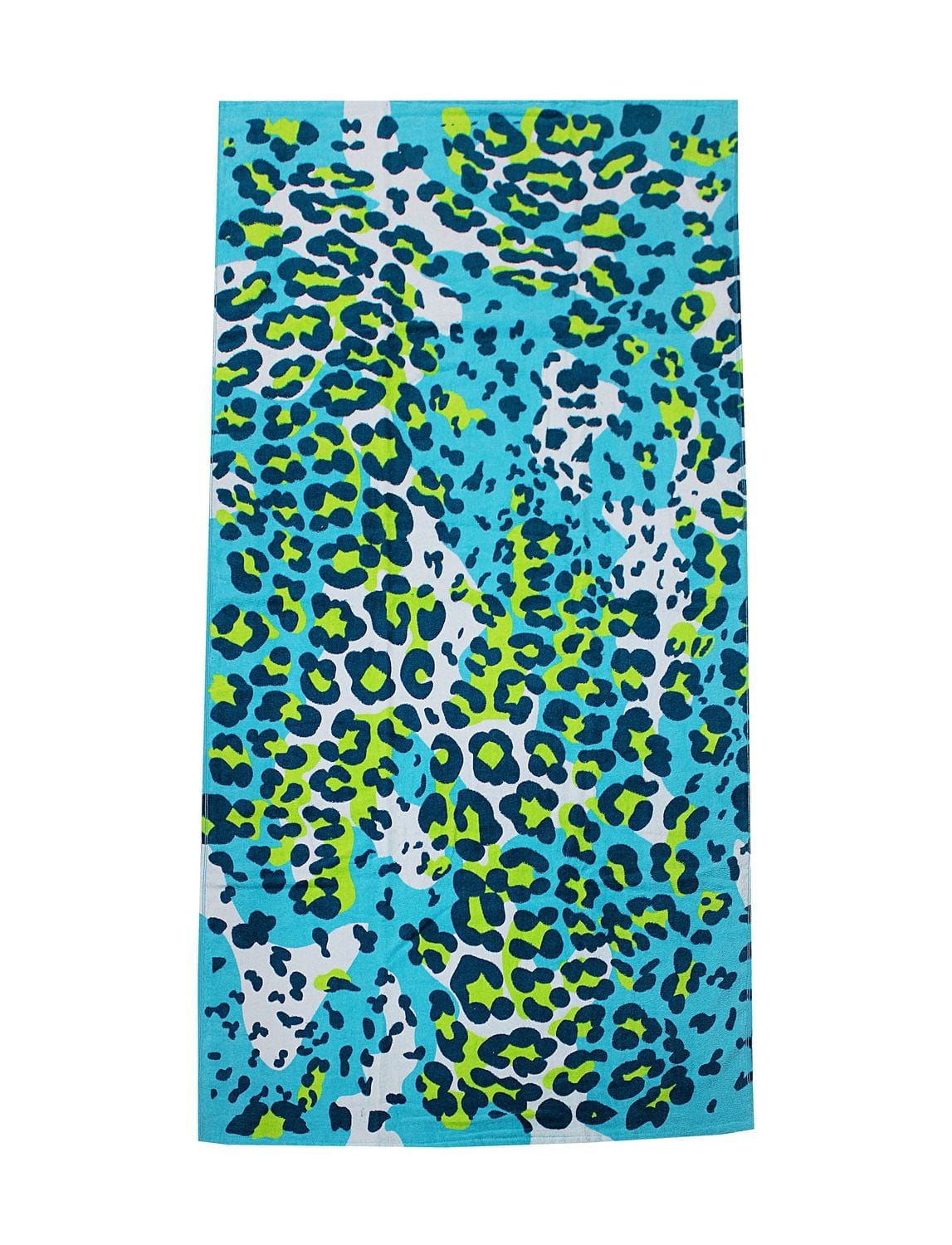 MAINSTAYS BEACH TOWEL -- Cheetah Teal