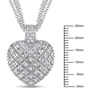 Everly Womens Diamond Sterling Silver Necklace