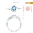 thumbnail image 5 of ANGARA Natural Semi Bezel-Set Solitaire Round 1.12 ct Aquamarine Bypass Ring in 14K White Gold for Women (Size-7mm) | March Birthstone, Anniversary, Jewelry Gift for Women | Natural Aquamarine Ring, 5 of 10