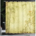 thumbnail image 4 of Ambesonne Asian Themed Shower Curtain, Branch and Birds Motif, 69"Wx70"L, Green, 4 of 5