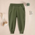 thumbnail image 2 of 3-4T Boys Girls Soft Solid Joggers,Unisex Toddler ELastic Waist Cute Solid Casual Loungewear Pants,Elastic Cuff Pocket Sweatpants Fall Winter Cloths for 12 Months 2T 3T 4T 5-8Y,AG, 2 of 5