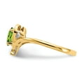thumbnail image 4 of 14K Yellow Gold Ring Band with Stones (08) August Peridot Oval Green Diamond Round, 4 of 5
