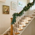 thumbnail image 6 of 5.9ft Artificial Cedar Christmas Garland - Realistic Greenery for Fireplace Mantel, Stair Railing, Doorframe Indoor Outdoor Holiday Decor, 60 leaves, 6 of 9