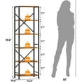 thumbnail image 3 of 6 Tier Tall Bookshelf, Industrial Narrow Bookcase, Display Standing Shelf Units, Metal and Wood Storage Rack Organizer for Living Room, Home Office, Entryway, Kitchen, Rustic Brown, 3 of 18