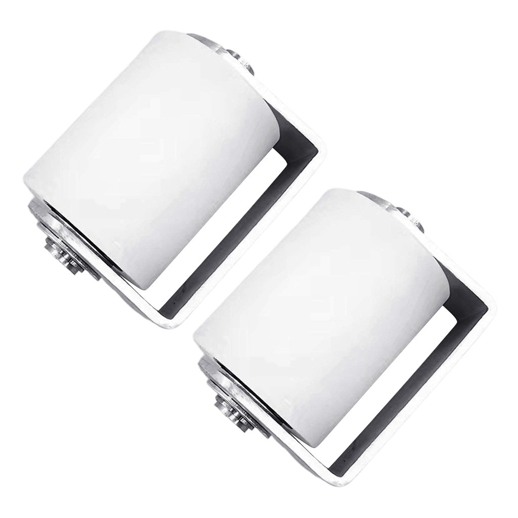 Set Of 2 Heavy Load Bearing Stainless Steel Frame Nylon Wheel Pulley For Garage Storage And Workshop Cargo Handling