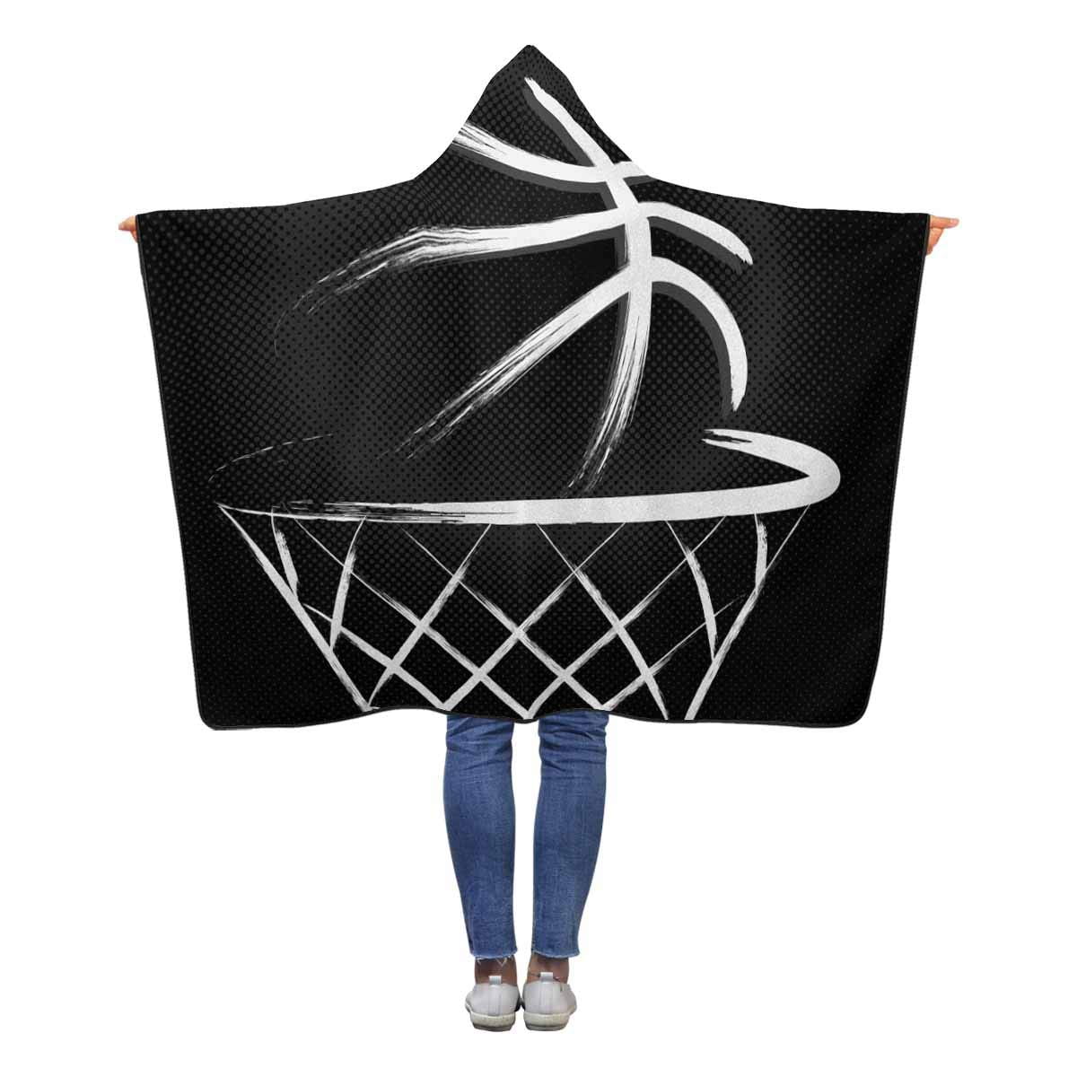 ASHLEIGH Basketball Hooded Throw Blanket 50x60 inches Kids Girls Boys