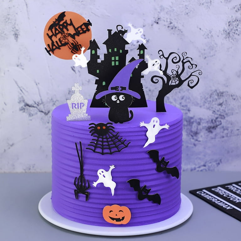 Jtckarpu Halloween Cake Decoration Haunted House Cake Decoration Cake  Decoration Pumpkin 