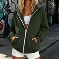 thumbnail image 7 of Aezemi Women Hooded Zip up Sweatshirts Fashion Comfy Winter Fall Outdoor Blouses with Pockets Casual Long Sleeve Full Zip Tops L, 7 of 7
