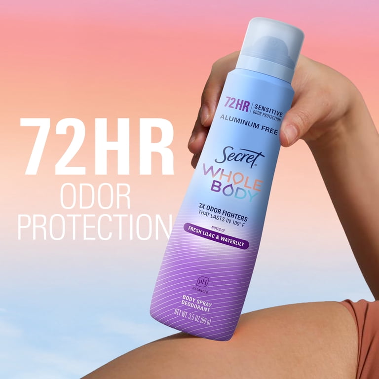 Secret Whole Body Women's Deodorant Spray, 3.5oz Aluminum-Free