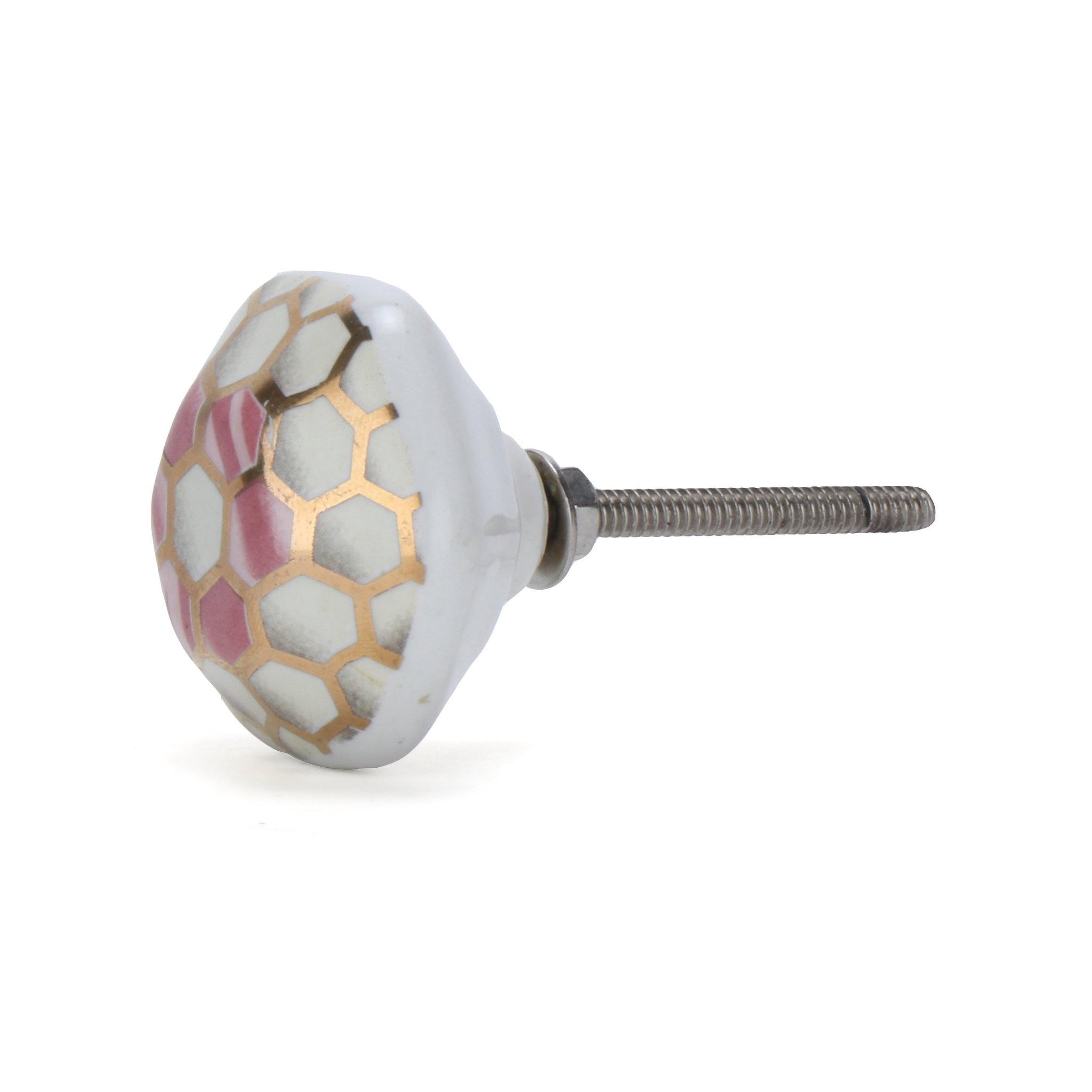 Set Of Six Hollyhock Pink Cabinet Knobs by Perilla Home