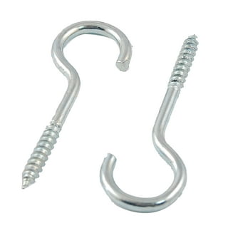 HNXAZG 1 Inch 120 Pcs Screw Eye Hook Metal Screw Hooks for Hanging Small  Items, Black