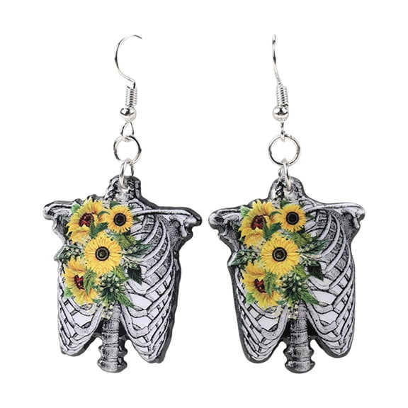 Leeye Halloween Acrylic Drop Earrings, Black Pumpkin Ghost Bat Stud Earrings for Women Spooky Party Jewelry, One Size, 0.03 lb