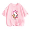 thumbnail image 3 of Camiseta de Anime Hello Kitty, conjuntos de camisetas para niños, moda para mujeres, ropa de manga corta para bebés, camisetas casuales de verano para miércoles, 3 of 5