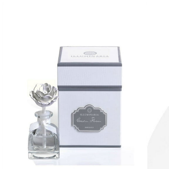 Zodax Illuminaria Mini Porcelain Diffuser Cactus Flower 1.36oz