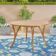 thumbnail image 3 of GDF Studio Briar Outdoor Acacia Wood Circular Dining Table, Teak, 3 of 9