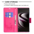 thumbnail image 3 of Feishell Samsung S23 Ultra Case Butterfly Embossed Pattern Premium Leather Wallet Cover Flip Stand Card Slots Holder Magnetic with Wrist Strap Case for Samsung Galaxy S23 Ultra, Pink, 3 of 8