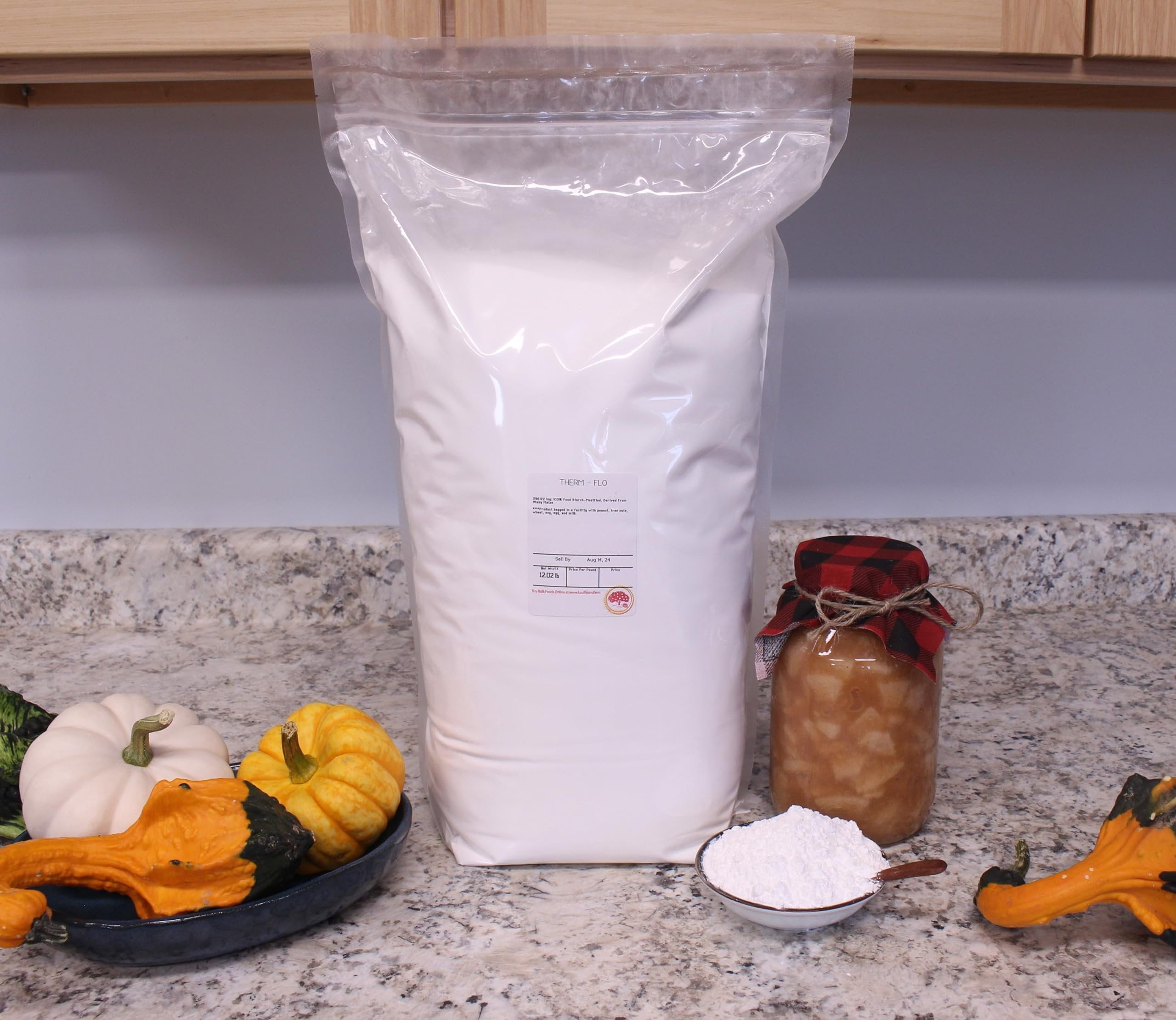 Kauffman Orchards Thermflo Canning and Freezing Thickener - Modified Corn Starch Food Thickener - Large Bulk 12 Pound Bag