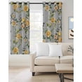 thumbnail image 2 of Yellow Rose Blackout Curtains 63 Inches Long for Bedroom, Vintage Country Botanical Floral Vines Thermal Insulated Room Darkening Black Out Window Curtain Panels Grommet Drapes for Living Room, 2 of 8