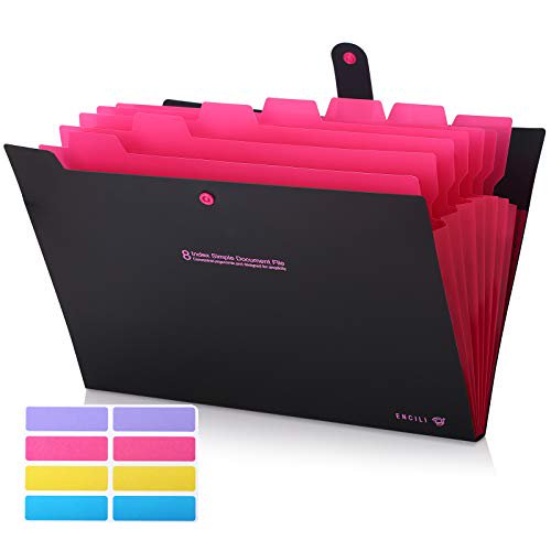 SKYDUE Accordian File Organizer, Expanding Folders with Pockets