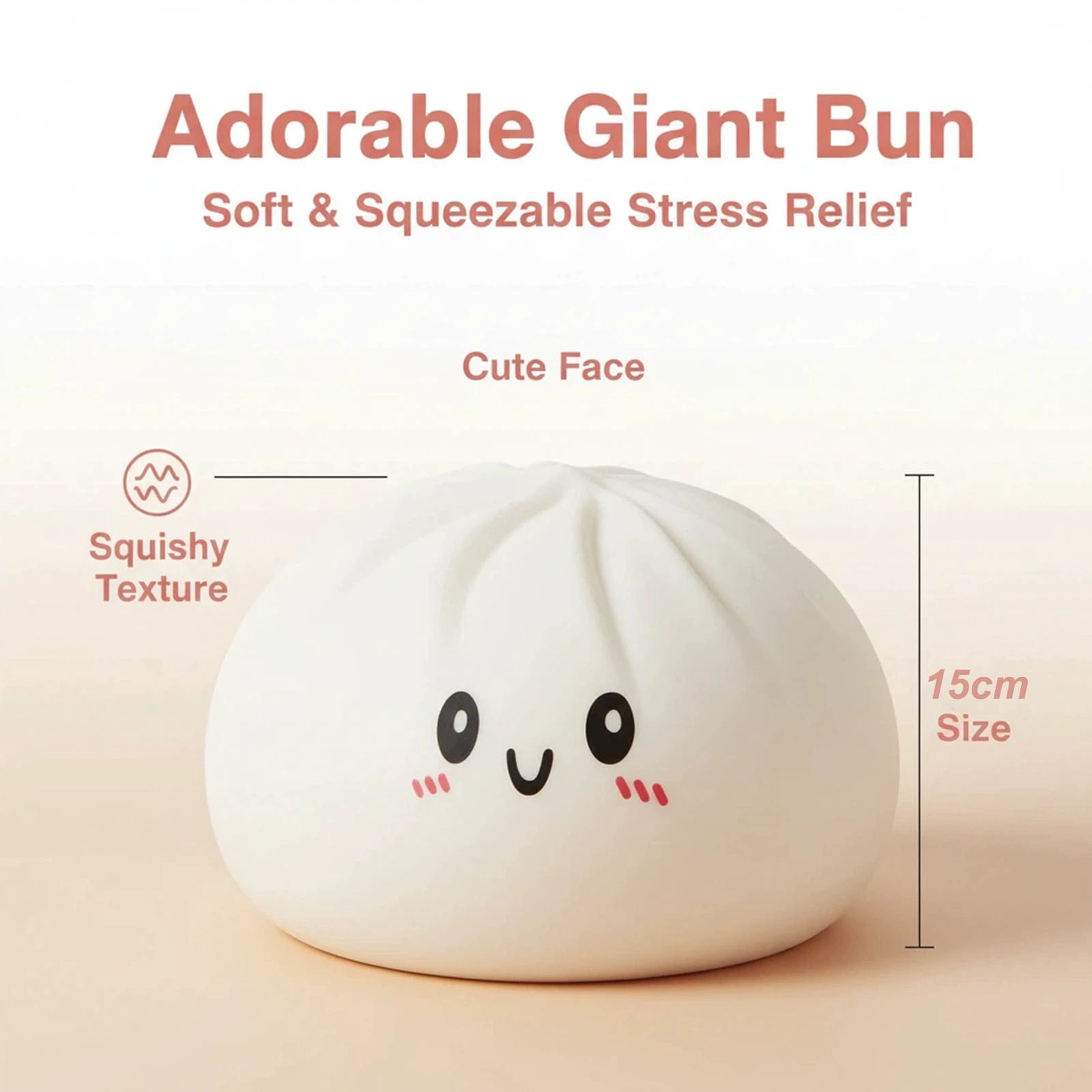 Gcvizuso Baozi Kneading Decompression Ball 15cm, Super Soft Squeeze Sensory Ball, Slow Springback Pressure Relief Gadget