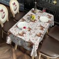 thumbnail image 2 of White Highland Cow Flower Butterfly Pattern Rectangle Tablecloth 60"x102",Waterproof Polyester Rectangle Table Cloth, Wipeable Spillproof Polyester Tablecloth for Dining, Camping, Indoor and Outdoor, 2 of 6