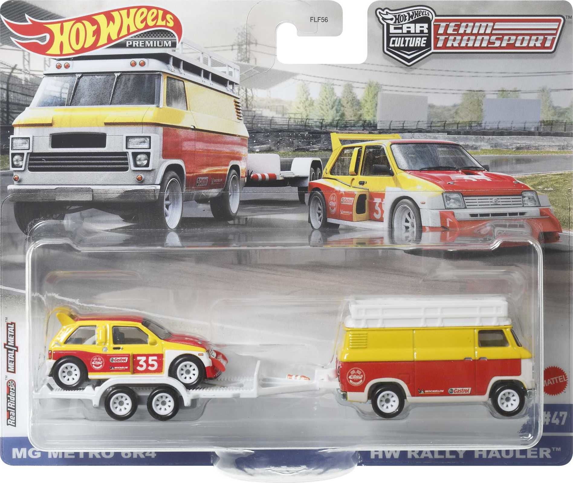 【美品】マジョレットTRANSPORTS racing team HOscale Hot Wheels Big Hauler Vehicles: Team Transport Truck & Race Car