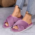 thumbnail image 5 of KEVCHE Womens Fuzzy Slippers ,Cross Band Foam Open Toe Soft House Shoes ,Anti-Slip Indoor Outdoor Comfortable Bedroom Slippers for Everyday Lounging, 5 of 8