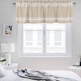 thumbnail image 3 of 2 Pack Farmhouse Khaki Valance for Window White Stripe Kitchen Valance Rod Pocket Short Curtain Topper Decorative Window Treatment for Living Room Bedroom 42"x12", 3 of 8