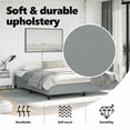 thumbnail image 3 of vidaXL Light Gray Fabric Upholstered Platform Bed Frame King Size, 3 of 10
