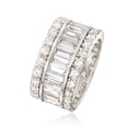 thumbnail image 3 of Ross-Simons 6.95 ct. t.w. Baguette and Round CZ Eternity Band in Sterling Silver, Women's, Adult, 3 of 5