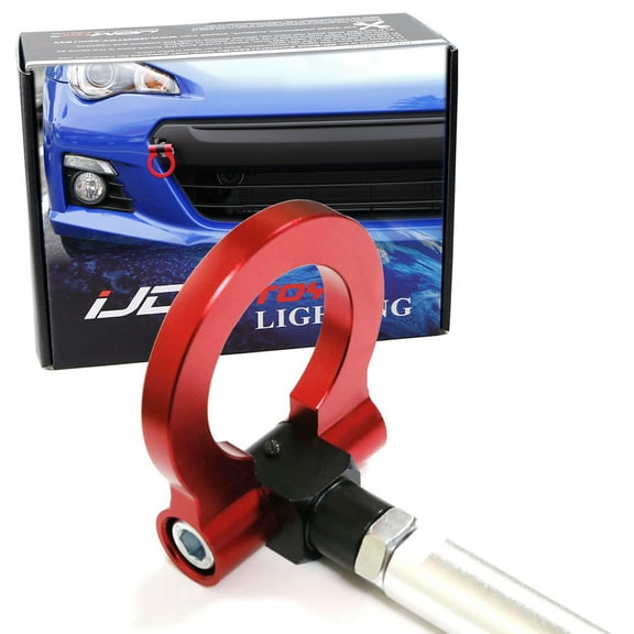 Red Track Racing Style Front Tow Hook Ring For Subaru BRZ WRX STi, Scion FR-S Toyota 86, Made of Lightweight Aluminum