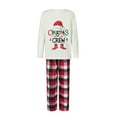 thumbnail image 2 of Elippeo Parent-Child Christmas Pajamas, Romper/ Long Sleeve Letter Print Tops and Plaid Pants Suit for Kid Dad Mom Sleepwear, 2 of 10