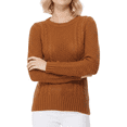 thumbnail image 3 of Yemak Women's Round Neck Long Sleeve Cable Knitted Sweater Pullover MK3312-CAM-L-BD, 3 of 5