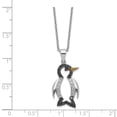 thumbnail image 2 of Cheryl M Sterling Silver Rhod Plated Enameled CZ Penguin 18in Necklace (Weight: 3.92 Grams, Length: 18 Inches), 2 of 2