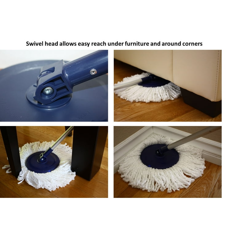Twist and Shout Mop - Award Winning Hand Push Spin Mop from the Original  Inventor - 2 Microfiber Mop Heads Included
