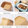 thumbnail image 3 of 25oz Brown Meal Prep Containers with Lids, Freezer Meal Prep Containers Disposable, Rectangle Food Kraft Paper Meal Prep Containers with Lids Microwavable and Freezer Use, 3 of 8