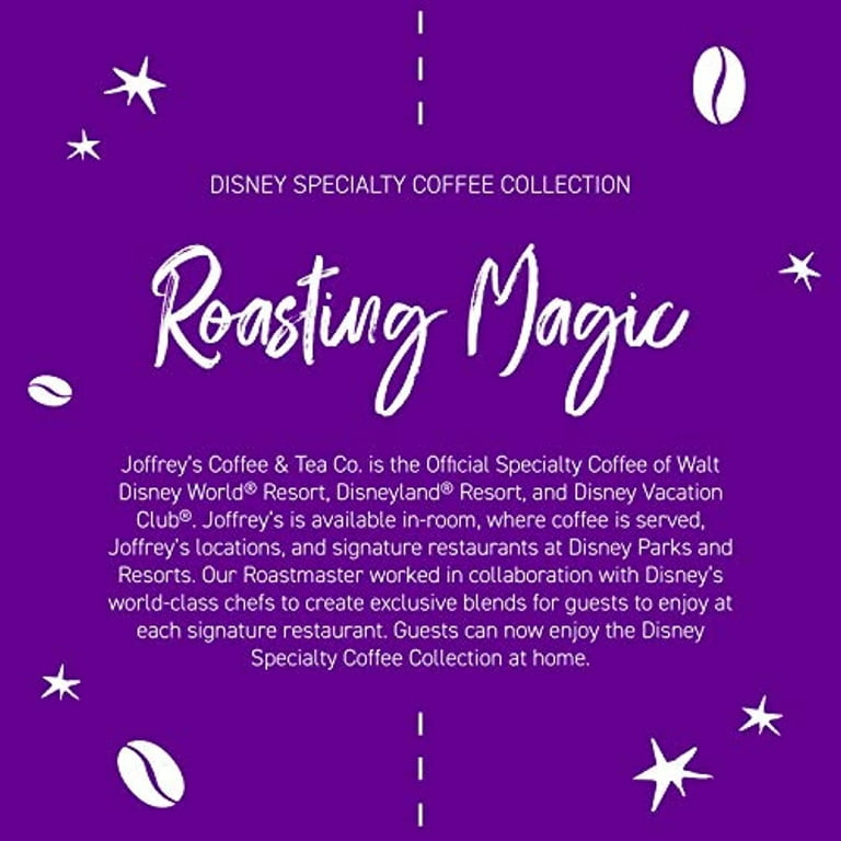  Joffrey's Coffee - Disney French Bistro Blend, Disney  Specialty Coffee Collection, Artisan Dark Roast, Arabica Coffee Beans,  Full-Bodied with Smoky Sweetness, Brew or French Press (Ground, 11 oz) :  Everything Else