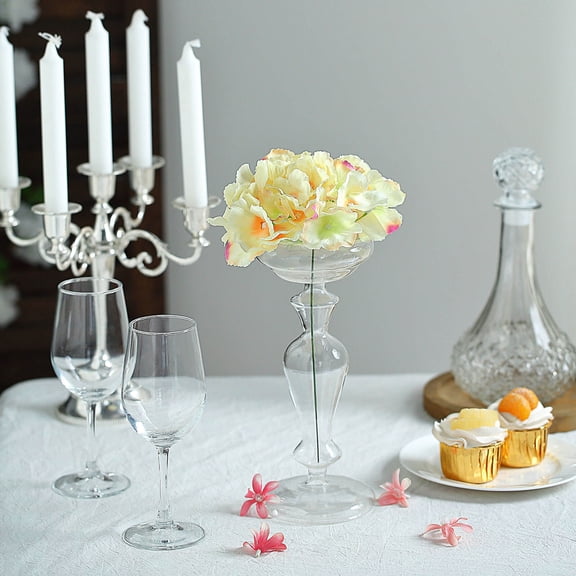 Efavormart 10 Pack | Yellow Artificial Hydrangeas Head and Wire Stems - DIY Dual Tone Hydrangea Flower Arrangements